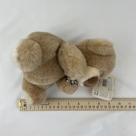 RARE Gund Checkers Teddy Bear 8” Plush #2209 Plaid Bow Tan Vintage 1993 HTF - Picture 7 of 12